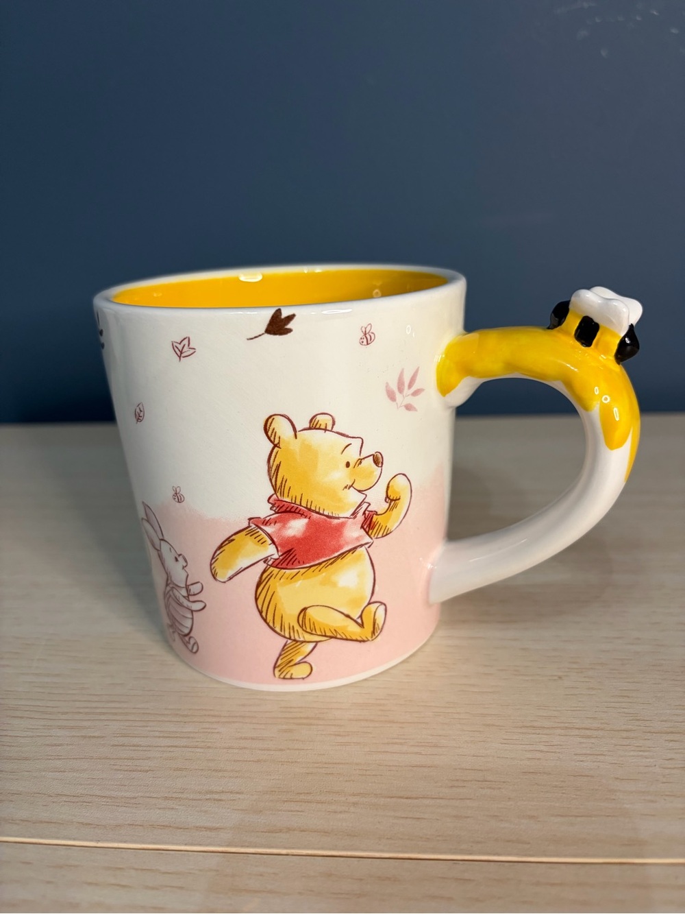 Disney Winnie the Pooh Yellow Ceramic Mug with Bee Handle